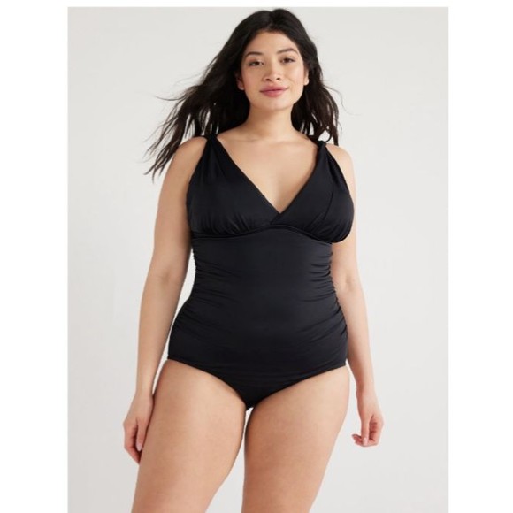 Time and Tru Other - NWT Swimsuit Women’s Plus Plunge V-Neck One-Piece Swimsuit from Time and Tru